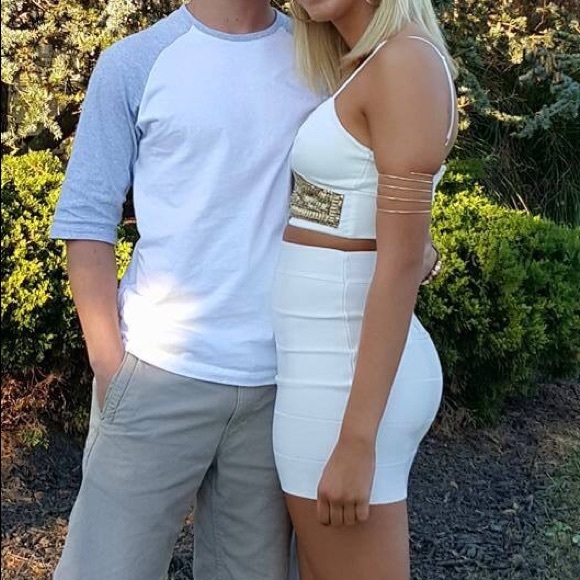 WHITE TWO PIECE DRESS - Picture 2 of 2